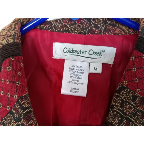 Coldwater Creek Women's Medium Tapestry Mixed Fabric Dinner Blazer Jacket - Picture 3 of 10
